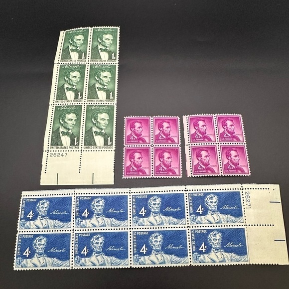 Vintage Postage Stamps Abraham Lincoln - Not used - Picture 2 of 11